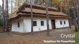  Presentation with ukraine - Presentation theme enhanced with folk-house-in-kiev-ukraine background and a gray colored foreground