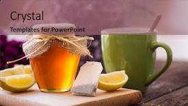  Presentation with hot tea - Amazing PPT layouts having folk medicine - fresh hot cup of tea backdrop and a violet colored foreground