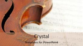  Presentation with violin concert and muscic conductor - Audience pleasing PPT layouts consisting of folk music - fragment of violin backdrop and a coral colored foreground