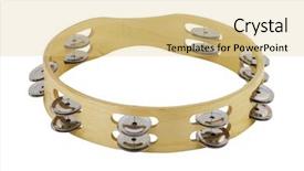  Presentation with tambourine - Audience pleasing presentation theme consisting of folk music - image of tambourine backdrop and a blonde colored foreground