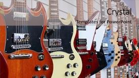  Presentation with electric - Cool new presentation theme with folk music - many electric guitars hanging backdrop and a light gray colored foreground