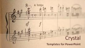  Presentation with old music - Beautiful PPT theme featuring folk music - old notes 2 backdrop and a lemonade colored foreground