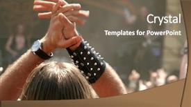  Presentation with metal music - PPT theme featuring folk music - rocking crowd at heavy metal background and a violet colored foreground