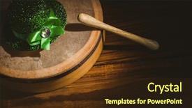  Presentation with traditional music - Colorful slide set enhanced with folk music - traditional irish bodhran and stick backdrop and a tawny brown colored foreground