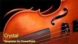  Presentation with vintage music - Audience pleasing PPT theme consisting of folk music - vintage violin backdrop and a tawny brown colored foreground