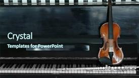  Presentation with piano - Colorful PPT theme enhanced with folk music - violin on piano background backdrop and a wine colored foreground
