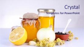  Presentation with common cold - Presentation enhanced with folk remedies for colds isolated background and a sky blue colored foreground