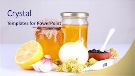  Presentation with coughs and colds - Presentation consisting of folk remedies for colds isolated background and a sky blue colored foreground