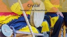  Presentation with percussion instrument - Cool new theme with folk uzbek percussion musical instrument backdrop and a yellow colored foreground