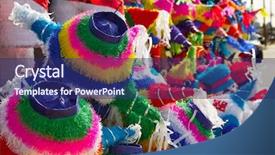  Presentation with tissue paper - Presentation theme featuring folkclore - mexican party pinatas decorated background and a navy blue colored foreground