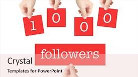  Presentation with followers - Presentation theme enhanced with follow - 1000 followers written on cards background and a lemonade colored foreground