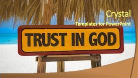  Presentation with trust god - Theme consisting of follow jesus - trust in god sign background and a tawny brown colored foreground