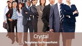  Presentation with team - Slides featuring team isolated over a white background and a violet colored foreground