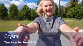  Presentation with aged - Presentation enhanced with follow me portrait of lovely background and a ocean colored foreground