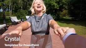  Presentation with middle ages portrait - Amazing presentation theme having follow me portrait of lovely backdrop and a coral colored foreground