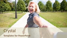  Presentation with middle ages portrait - Presentation having follow me portrait of lovely background and a lemonade colored foreground