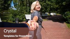  Presentation with middle ages portrait - Cool new presentation theme with follow me portrait of lovely backdrop and a coral colored foreground