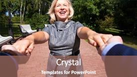  Presentation with middle ages portrait - Colorful PPT theme enhanced with follow me portrait of lovely backdrop and a coral colored foreground