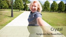  Presentation with middle ages portrait - PPT layouts having follow me portrait of lovely background and a soft green colored foreground