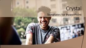  Presentation with gay - PPT layouts having follow me shot background and a coral colored foreground