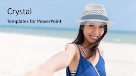  Presentation with follow up baby - Colorful presentation enhanced with follow me to the beach backdrop and a  colored foreground