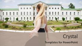  Presentation with baby follow up - Amazing presentation theme having follow me young beautiful blonde backdrop and a mint green colored foreground