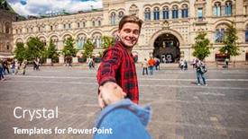  Presentation with russian - Slide deck consisting of follow-me-young-happy-man background and a gray colored foreground