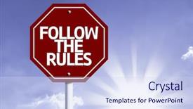  Presentation with road - Colorful PPT layouts enhanced with follow the rules written backdrop and a sky blue colored foreground