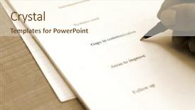  Presentation with organization and communication - Slides enhanced with follow up - gaps in communication background and a cream colored foreground