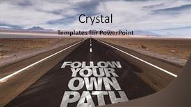  Presentation with path - PPT theme enhanced with follow your own path written background and a light gray colored foreground