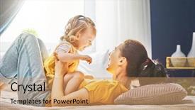  Presentation with mom daughter - Audience pleasing slides consisting of fond - mom and her daughter child backdrop and a coral colored foreground