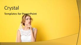  Presentation with bride - PPT theme featuring fond - young beautiful bride on color background and a light gray colored foreground