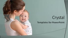  Presentation with cute baby - Presentation with fond - young mother with her cute background and a light gray colored foreground