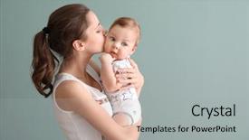  Presentation with cute baby - Audience pleasing slide set consisting of fond - young mother with her cute backdrop and a light gray colored foreground