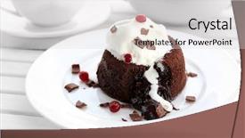  Presentation with chocolate ice cream - PPT theme having fondant centre with ice-cream background and a light gray colored foreground