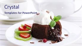  Presentation with chocolate ice cream - Slides consisting of fondant centre with ice-cream background and a sky blue colored foreground