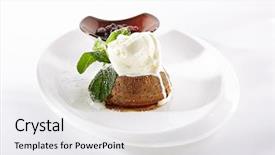  Presentation with ice cream cake - Presentation design featuring fondant or cake with icecream background and a white colored foreground