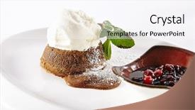  Presentation with chocolate ice cream - PPT layouts enhanced with fondant or cake with icecream background and a sky blue colored foreground