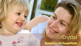  Presentation with mom daughter - Colorful presentation enhanced with fondness in a mother's eye a young mom playing with her beautiful toddler daughter outdoors in the garden backdrop and a red colored foreground