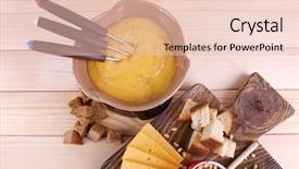  Presentation with cheese - PPT theme enhanced with fondue biscuits slices of cheese background and a  colored foreground