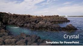  Presentation with cave - Presentation theme featuring fongguei-cave-in-penghu background and a ocean colored foreground