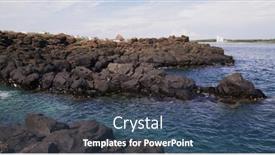  Presentation with taiwan - Presentation design consisting of fongguei-cave-in-penghu background and a ocean colored foreground