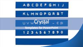  Presentation with plastic from waste - PPT theme having font - embossed alphabet on blue plastic background and a teal colored foreground
