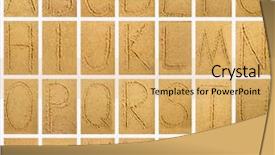  Presentation with alphabet - Presentation theme consisting of font - handwritten alphabet letters on sand background and a yellow colored foreground