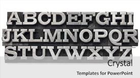  Presentation with english - Slide set enhanced with font - uppercase english alphabet in vintage background and a light gray colored foreground