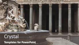  Presentation with rome italy - Presentation design featuring fontana-dei-pantheon-fountain background and a dark gray colored foreground
