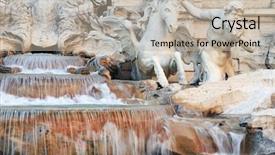  Presentation with europe history - Presentation theme featuring fontana di trevi in rome background and a mint green colored foreground