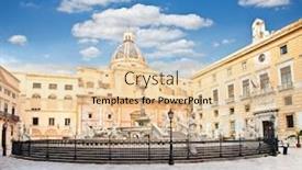  Presentation with italy - Amazing PPT theme having fontana-pretoria-on-piazza-pretoria backdrop and a lemonade colored foreground