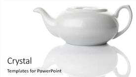  Presentation with ceramic - Beautiful PPT theme featuring foo - ceramic tea-pot isolated in white backdrop and a  colored foreground
