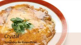  Presentation with crab - PPT layouts with foo - chinese omelet with crab meat background and a gold colored foreground